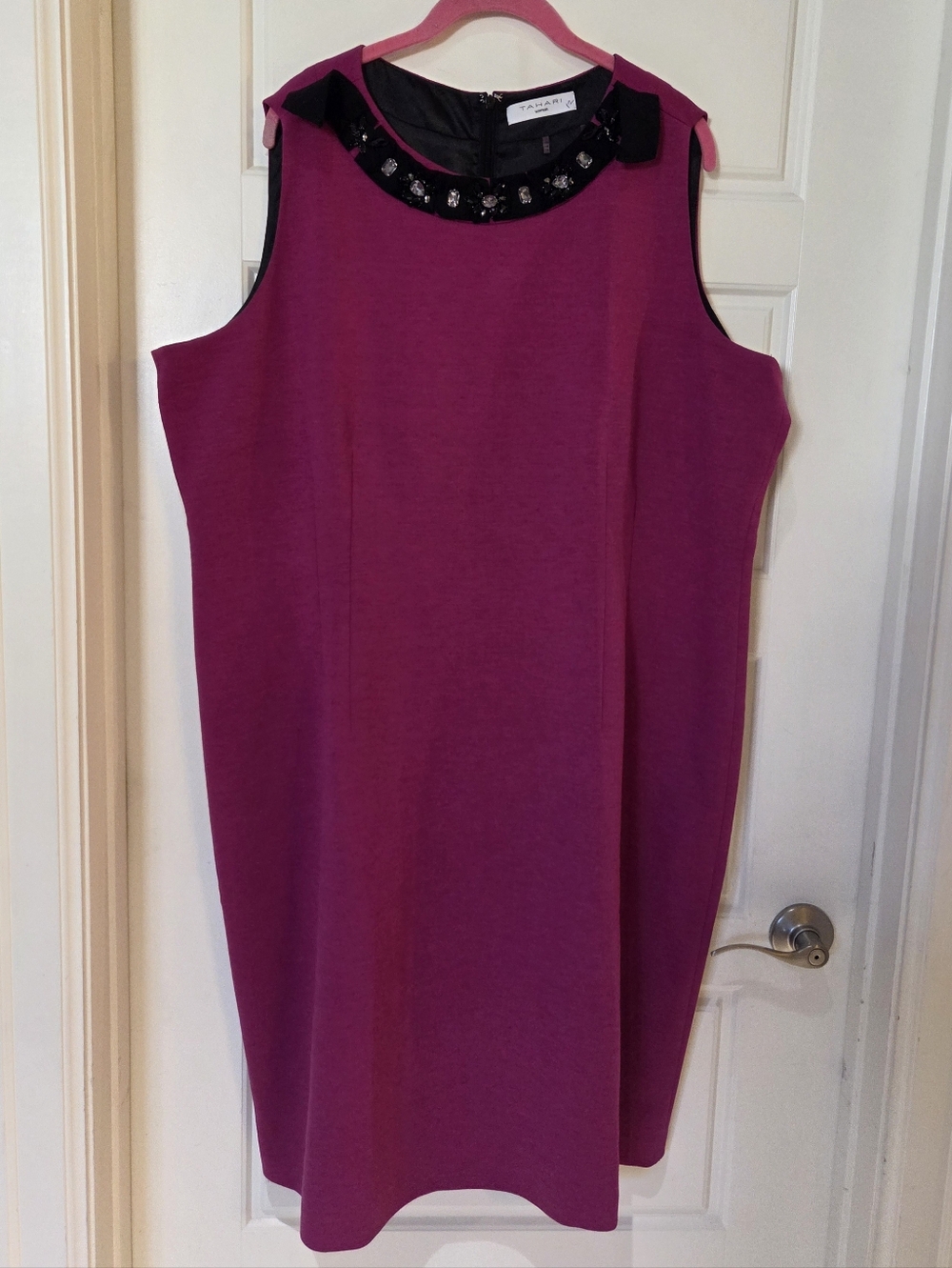 Tahari Fushia Pink Midi Sheath Dress